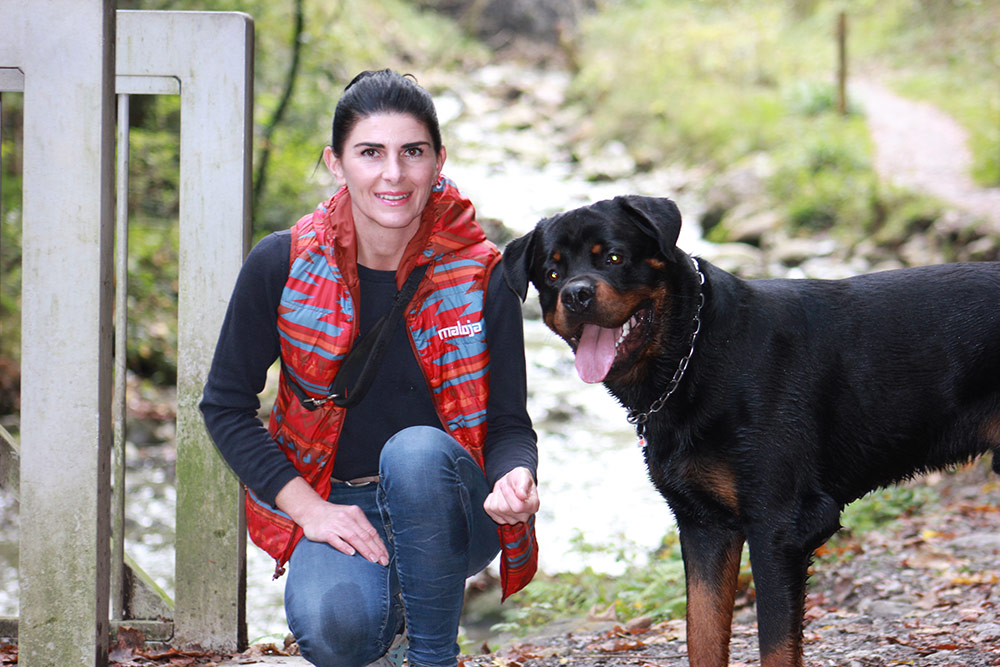 Bianca Moosbrugger mit Rottweiler